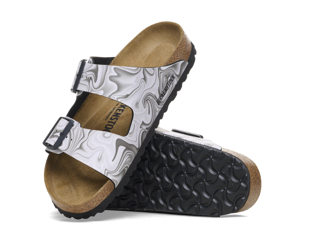 Birkenstock Arizona Birko-Flor Marbletwirl Black White Sandals