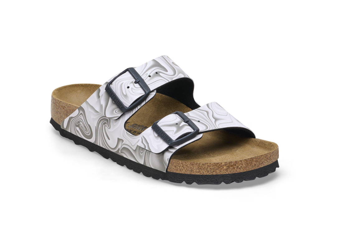Birkenstock Arizona Birko-Flor Marbletwirl Black White Sandals