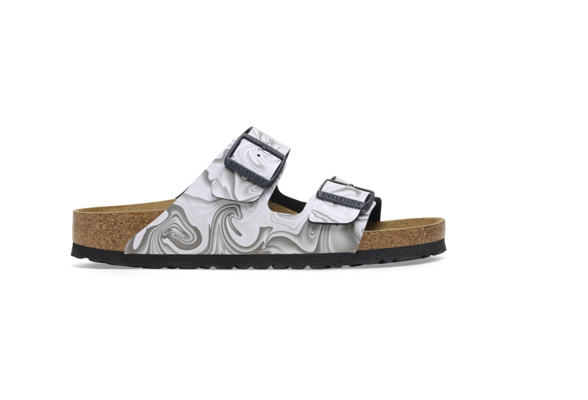 Birkenstock Arizona Birko-Flor Marbletwirl Black White Sandals