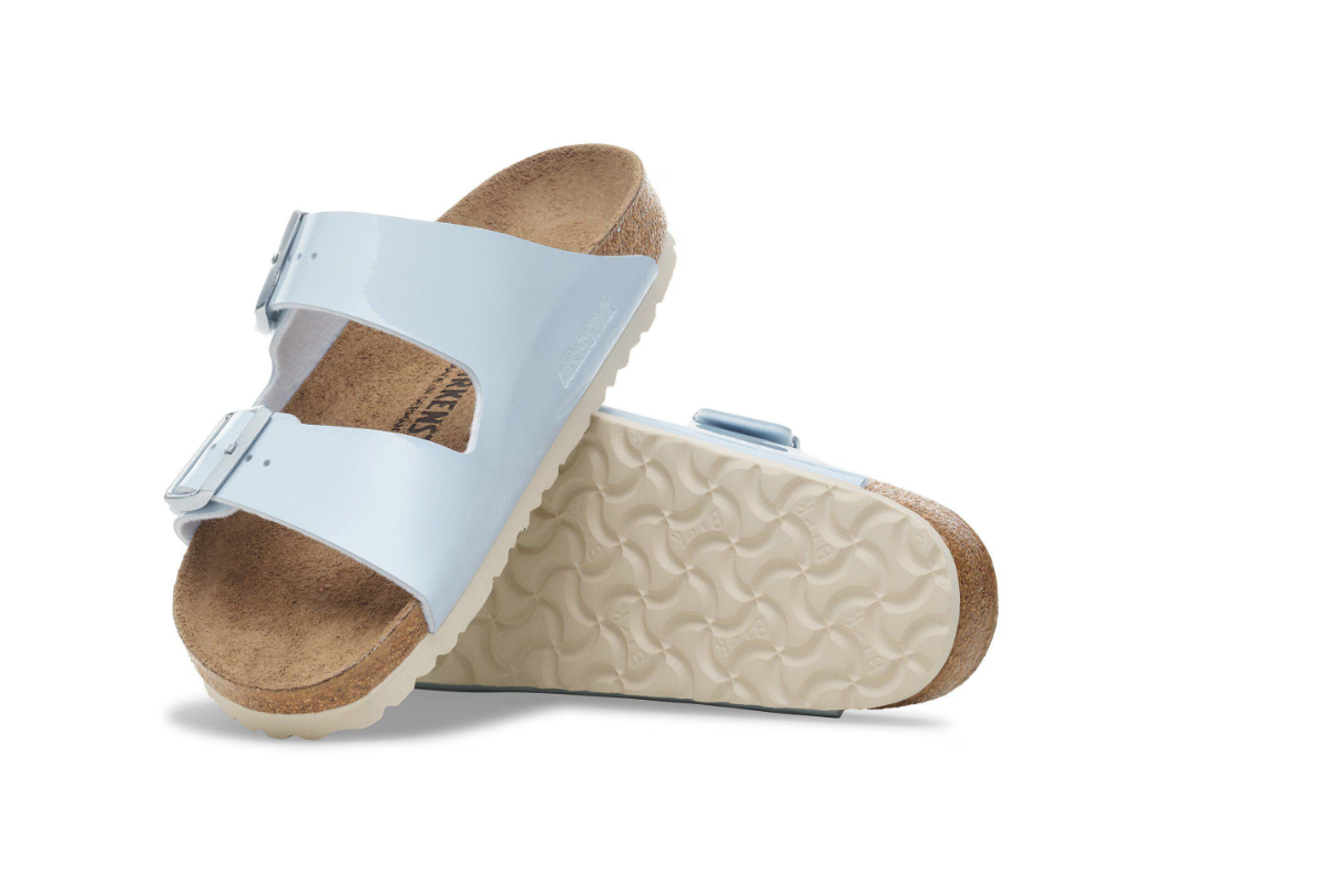 Birkenstock Arizona Birko-Flor Patent Baby Blue Patent Sandals