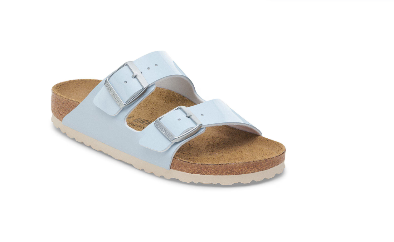 Birkenstock Arizona Birko-Flor Patent Baby Blue Patent Sandals