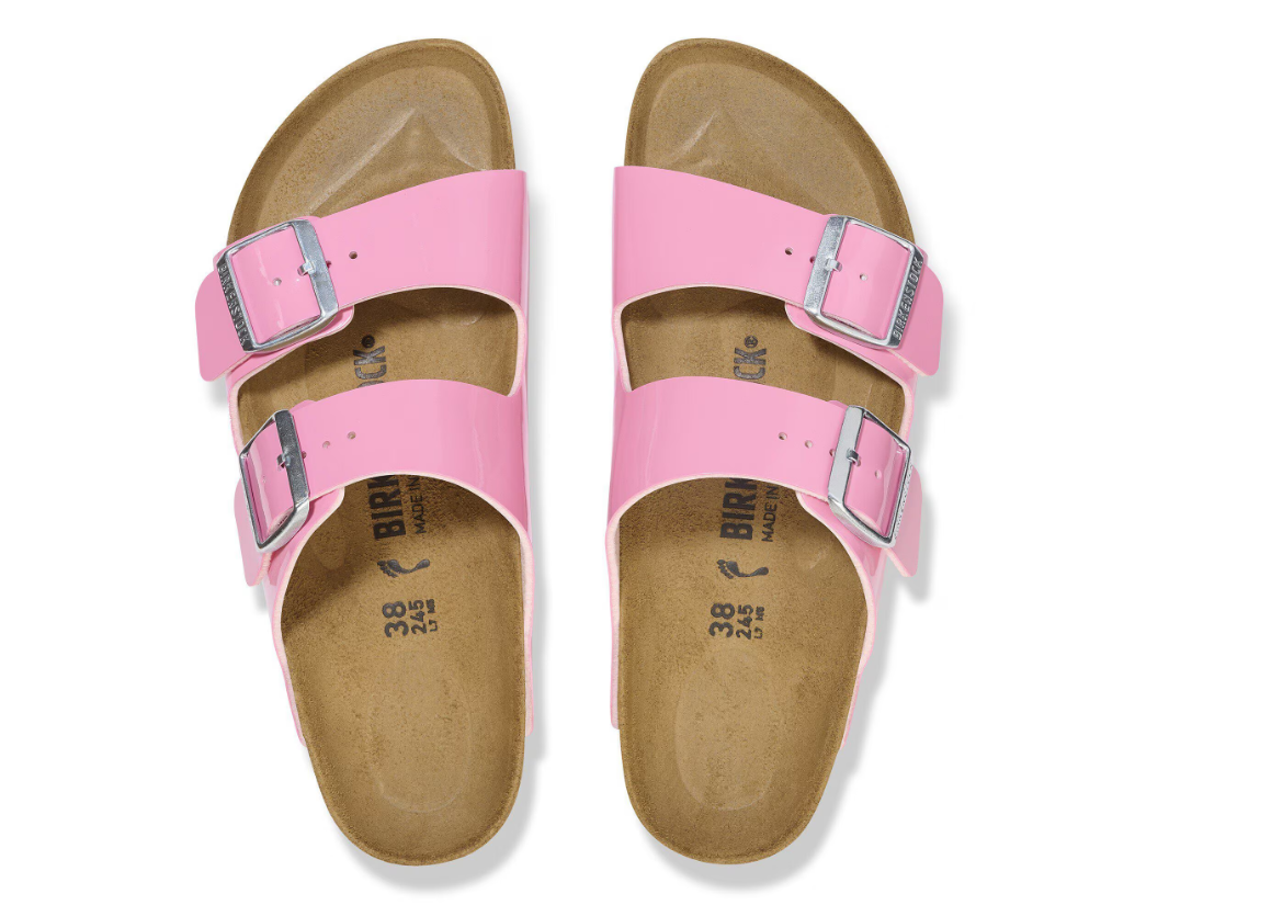 Birkenstock Arizona Birko-Flor Patent Sandals Patent Candy Pink/Black