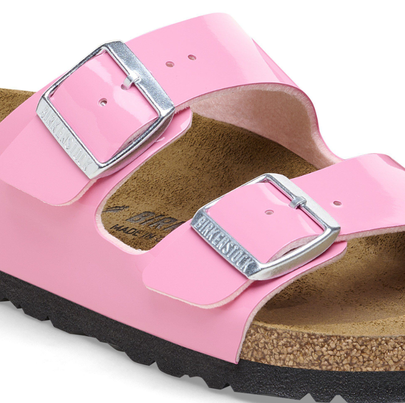 Birkenstock Arizona Birko-Flor Patent Sandals Patent Candy Pink/Black