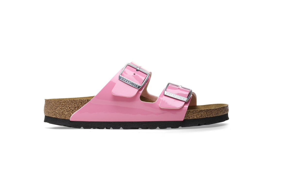 Birkenstock Arizona Birko-Flor Patent Sandals Patent Candy Pink/Black