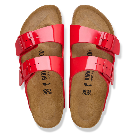 Birkenstock Arizona Birko-Flor Patent Sandals Patent Cherry