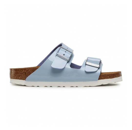 Birkenstock Arizona Birko-Flor Patent Dove Blue Sandals