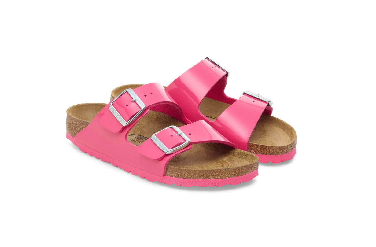Birkenstock Arizona Birko-Flor Patent Fuchsia Tulip Sandals