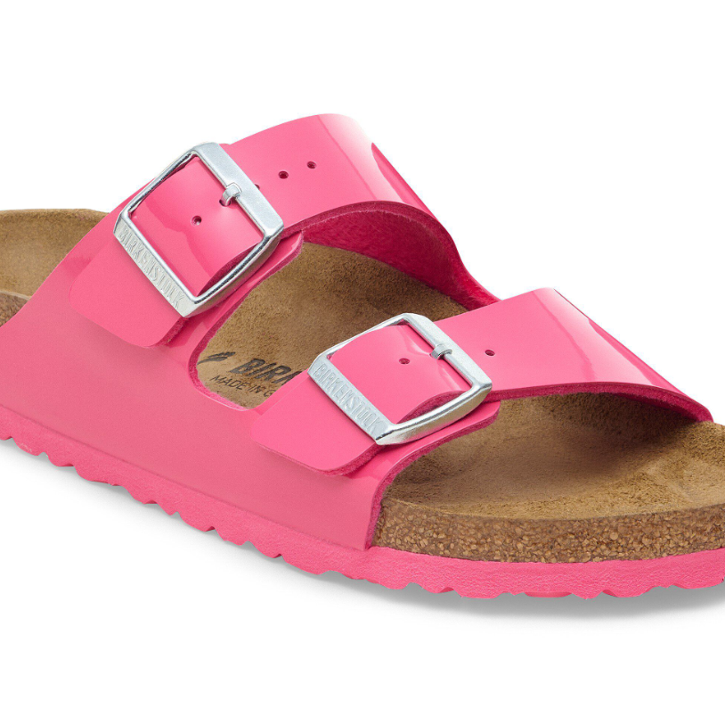 Birkenstock Arizona Birko-Flor Patent Fuchsia Tulip Sandals