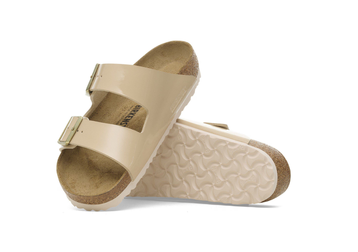 Birkenstock Arizona Birko-Flor Patent Sandals Sand
