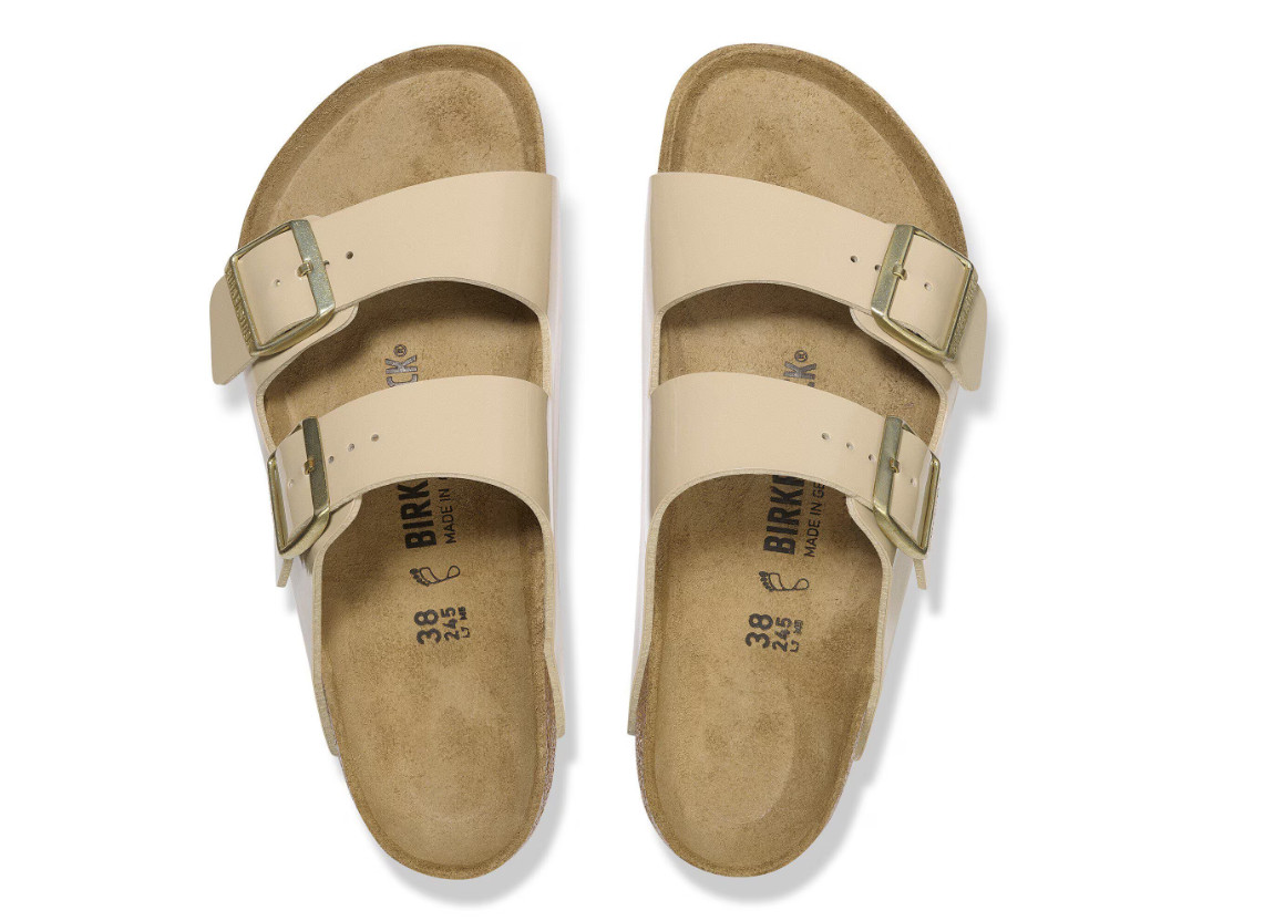 Birkenstock Arizona Birko-Flor Patent Sandals Sand