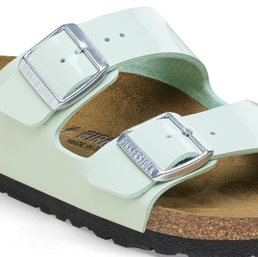 Birkenstock Arizona Birko-Flor Patent Surf Green Sandals