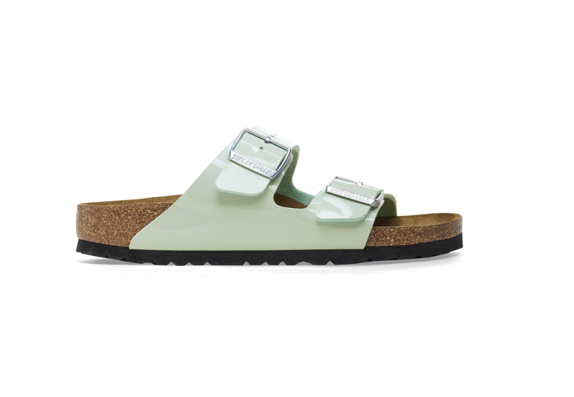 Birkenstock Arizona Birko-Flor Patent Surf Green Sandals