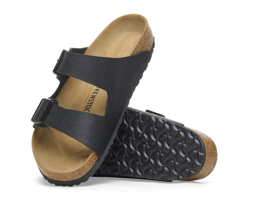 Birkenstock Arizona Birko-Flor Saffiano Black Sandals