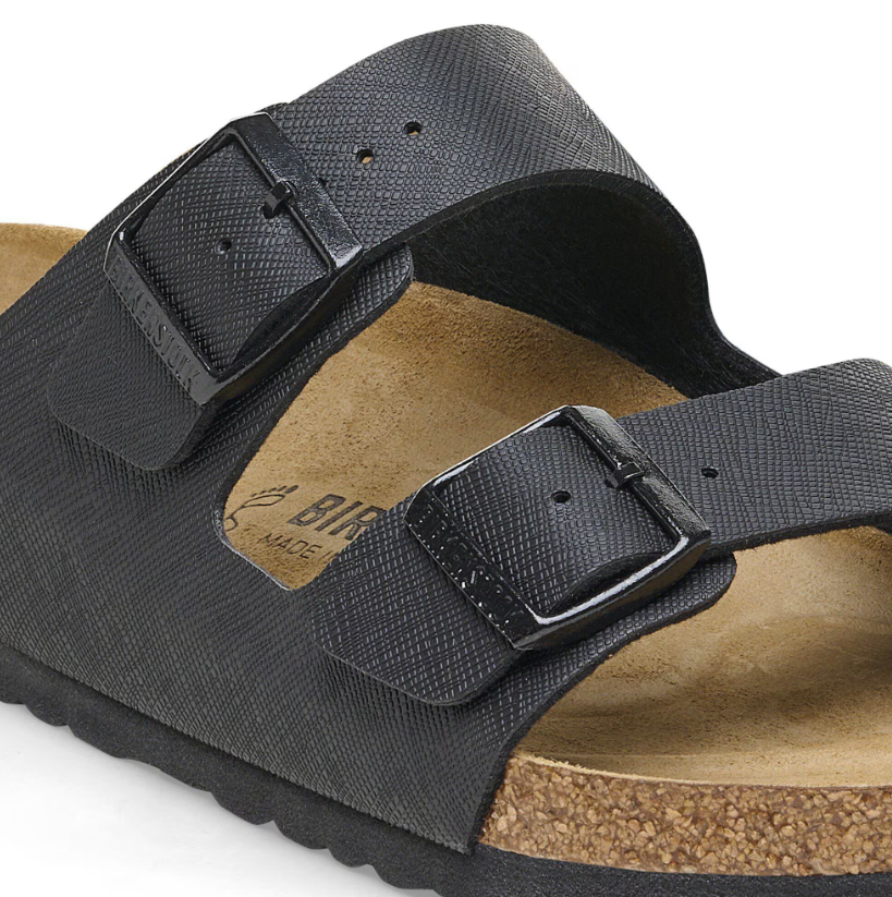 Birkenstock Arizona Birko-Flor Saffiano Black Sandals
