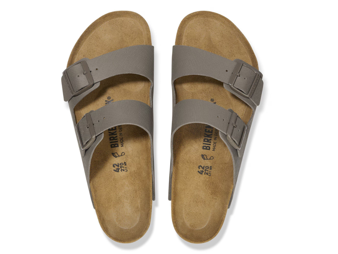 Birkenstock Arizona Birko-Flor Saffiano Concrete Gray Sandals