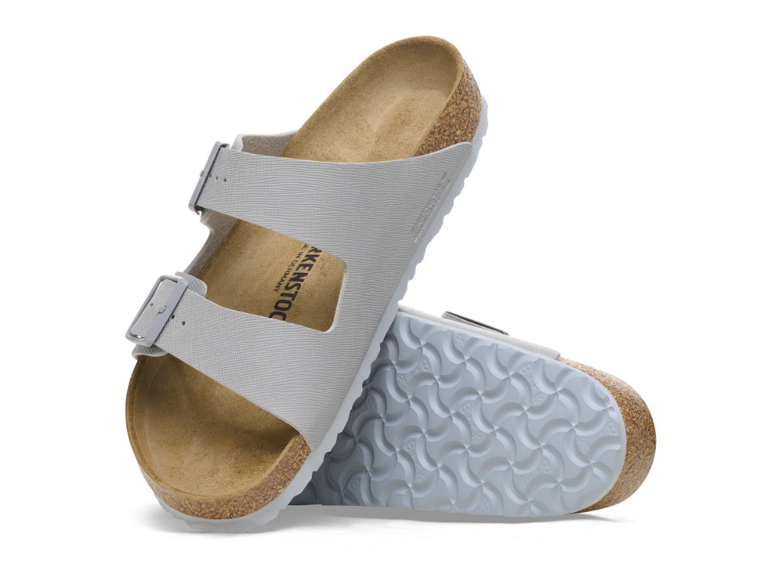 Birkenstock Arizona Birko-Flor Saffiano Stone Coin Sandals