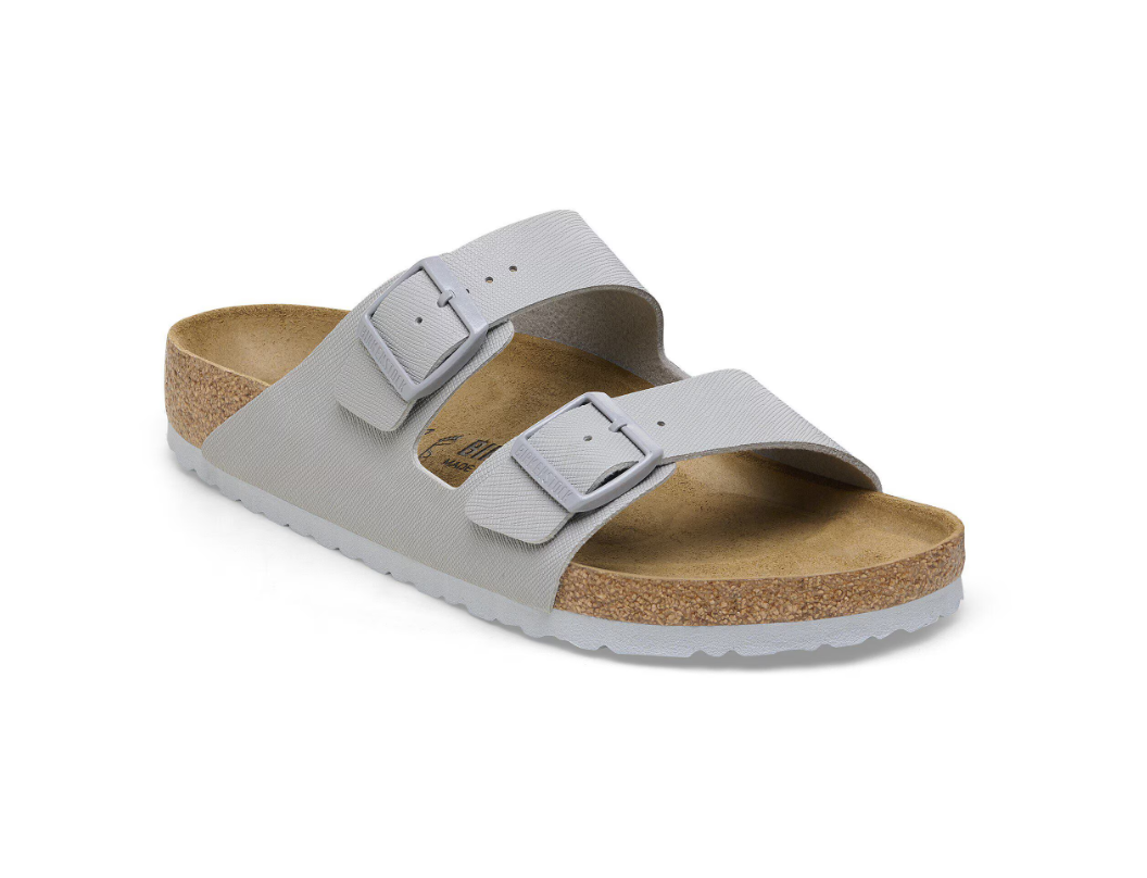 Birkenstock Arizona Birko-Flor Saffiano Stone Coin Sandals