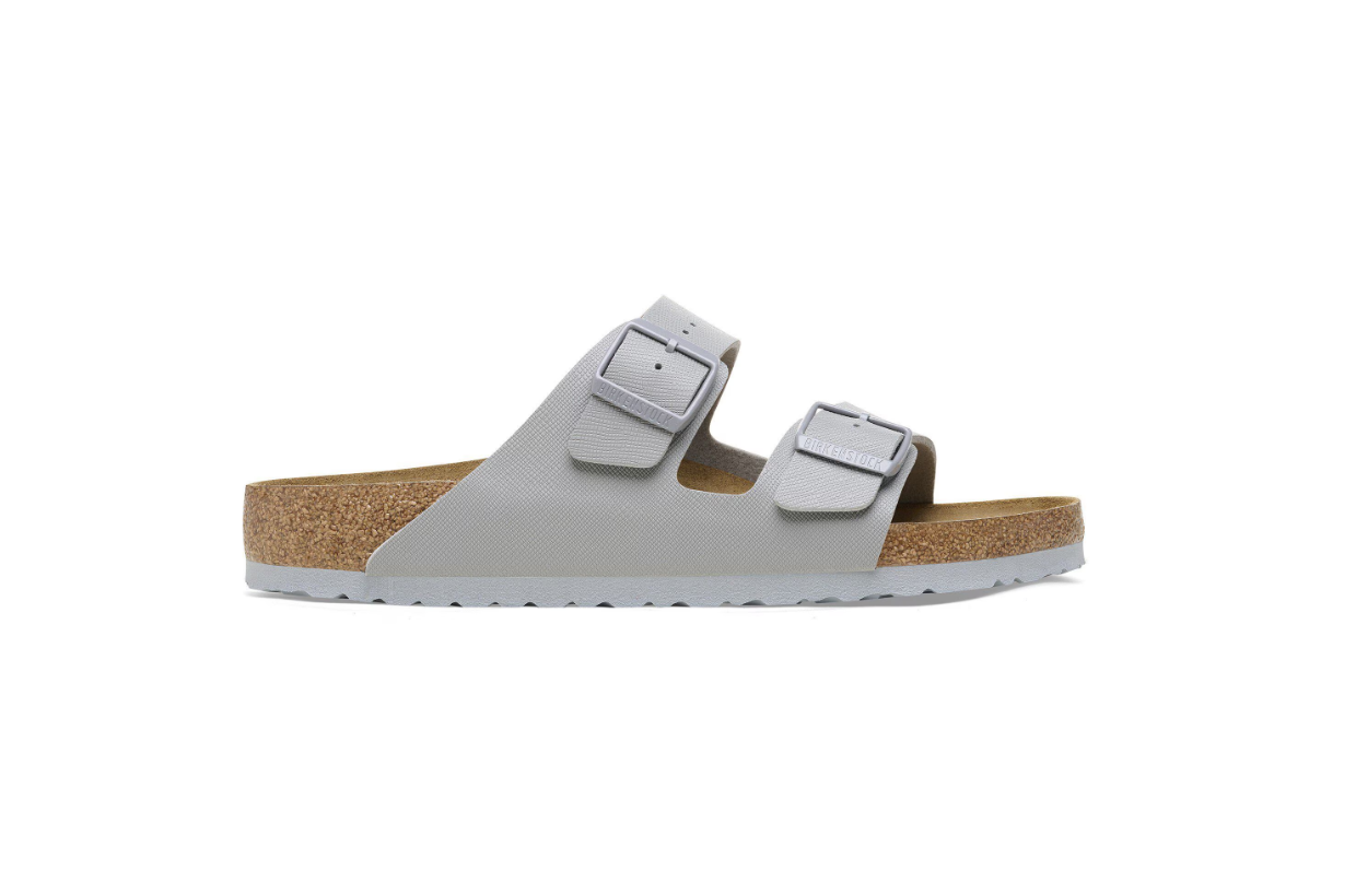 Birkenstock Arizona Birko-Flor Saffiano Stone Coin Sandals
