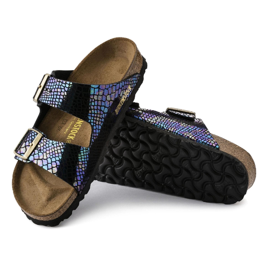 Birkenstock Arizona Birko-Flor Shiny Snake Black Multicolor Sandals