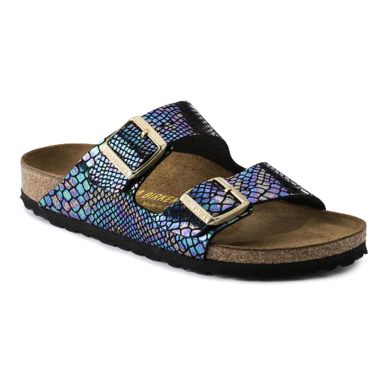 Birkenstock Arizona Birko-Flor Shiny Snake Black Multicolor Sandals