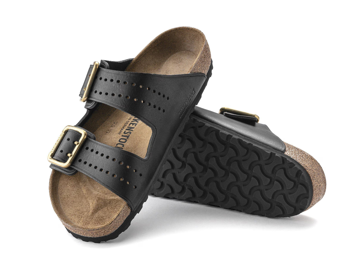 Birkenstock Arizona Bold Natural Leather Black Sandals