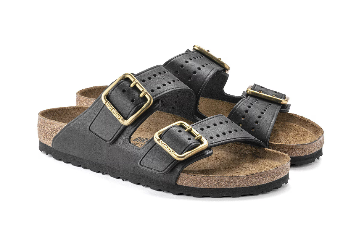 Birkenstock Arizona Bold Natural Leather Black Sandals