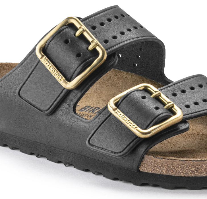 Birkenstock Arizona Bold Natural Leather Black Sandals