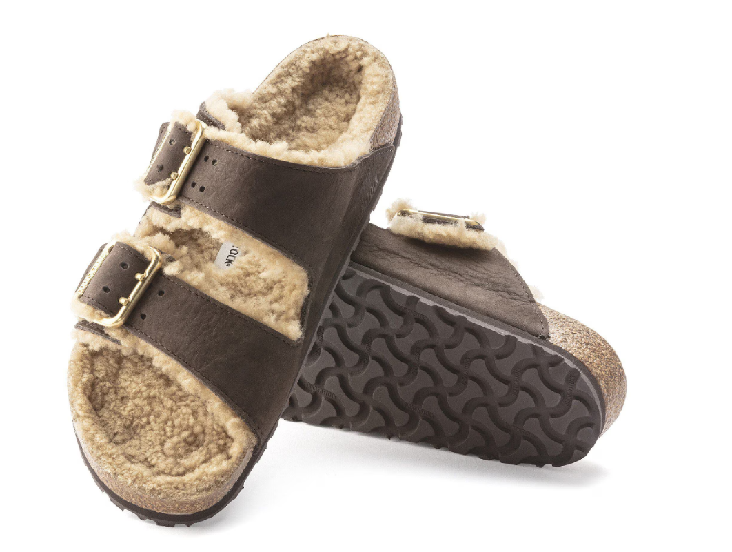Birkenstock Arizona Bold Shearling Nubuck Leather Espresso