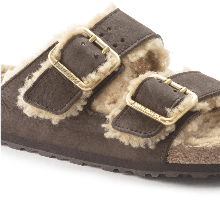 Birkenstock Arizona Bold Shearling Nubuck Leather Espresso