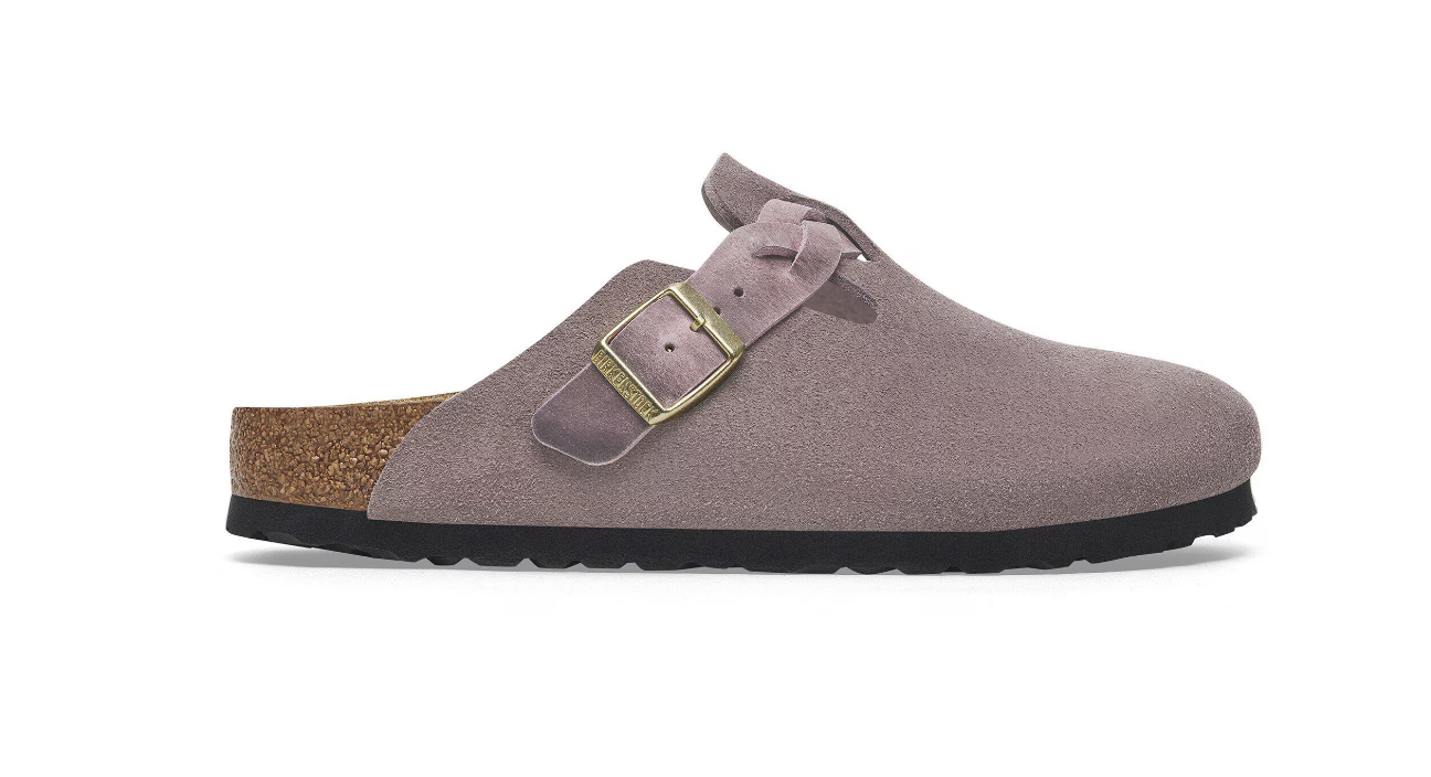 Birkenstock Boston Braided Suede Leather Clogs Faded Purple