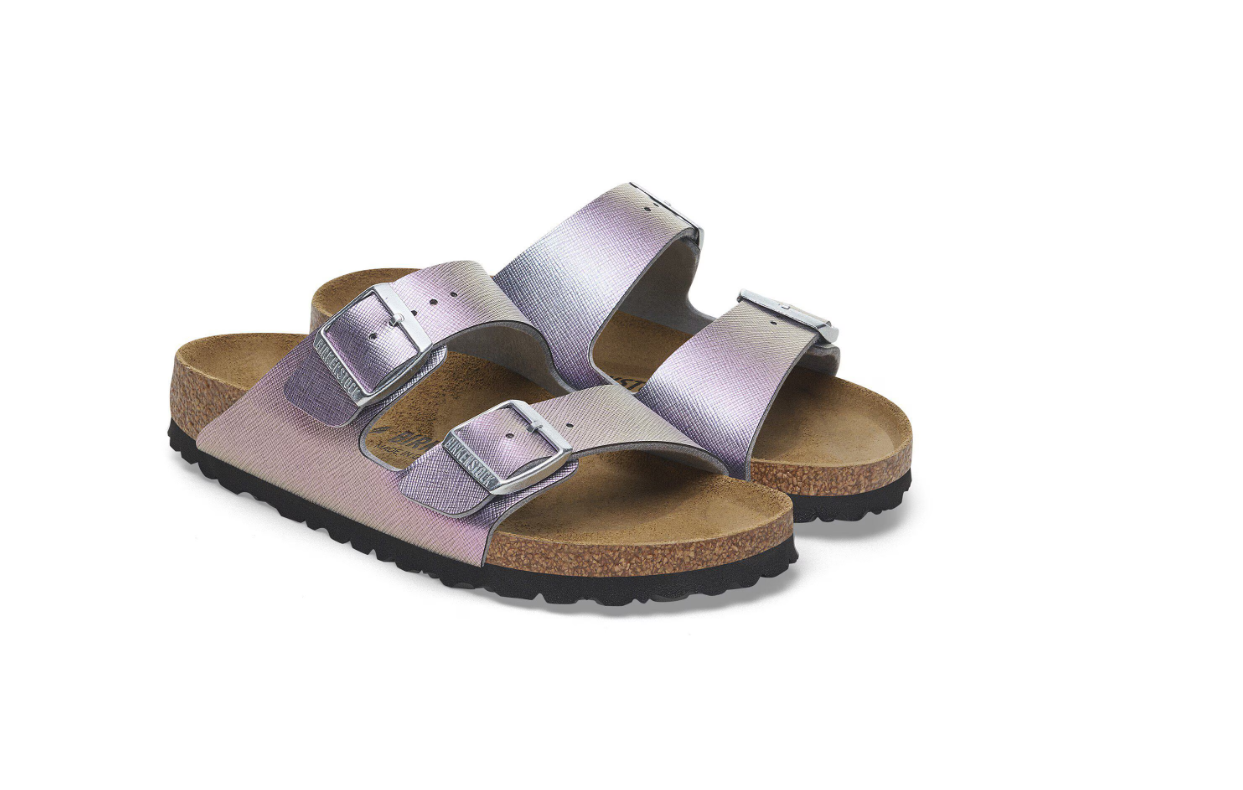 Birkenstock Arizona Birko-Flor Embossed Saffiano Iridescent Viola