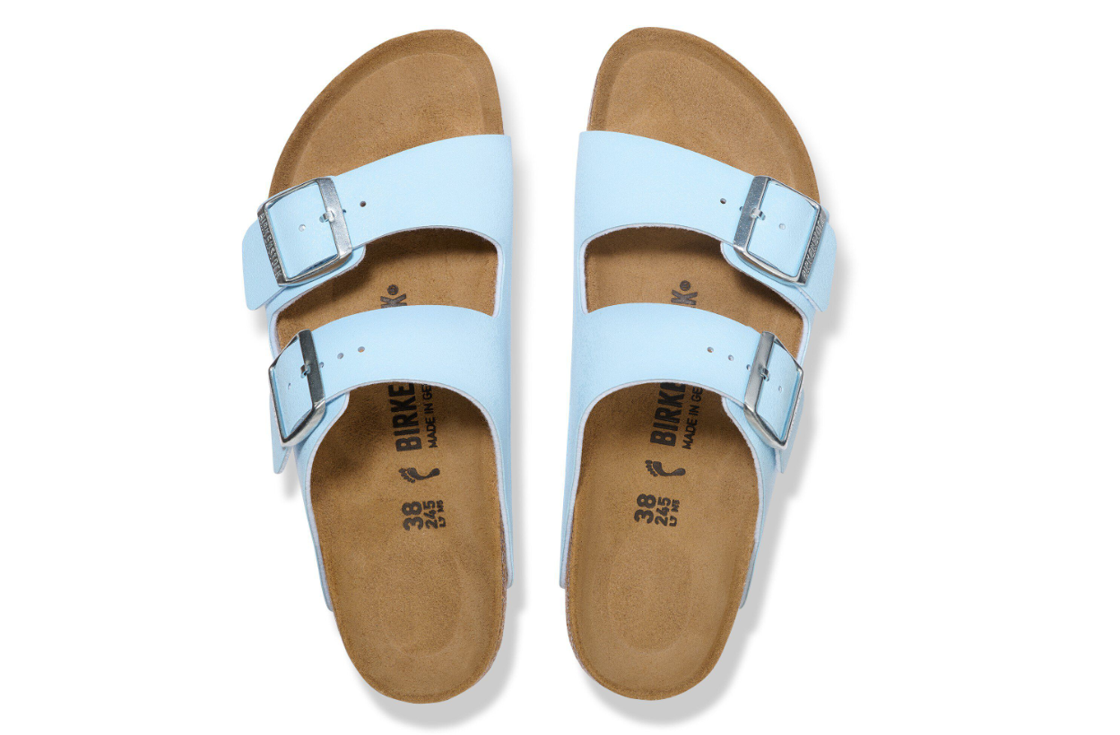 Birkenstock Arizona Birko-Flor Nubuck Soft Footbed Finished Sky Sandals
