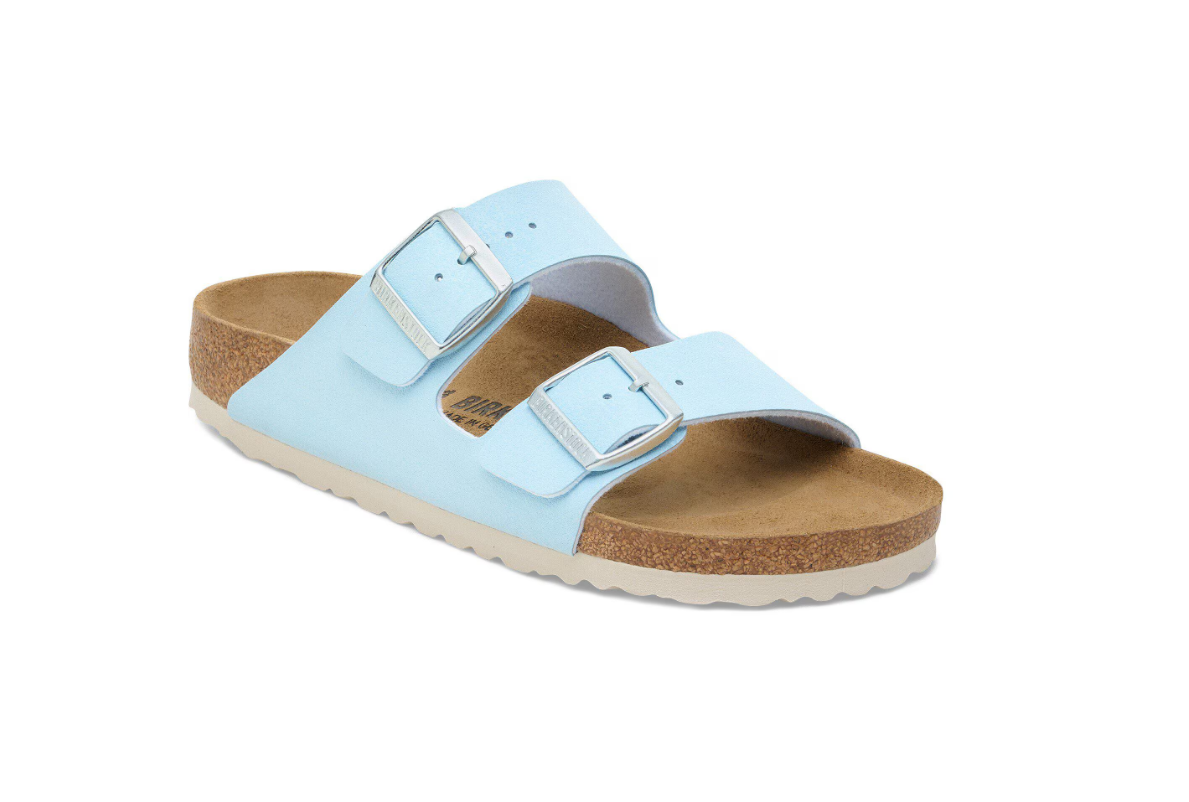 Birkenstock Arizona Birko-Flor Nubuck Soft Footbed Finished Sky Sandals