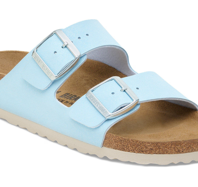 Birkenstock Arizona Birko-Flor Nubuck Soft Footbed Finished Sky Sandals