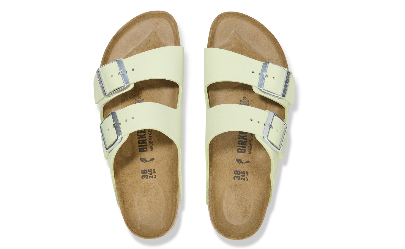 Birkenstock Arizona Nubuck Leather Faded Lime