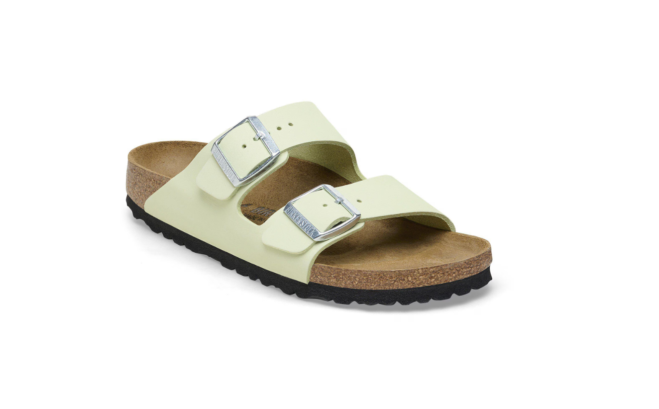 Birkenstock Arizona Nubuck Leather Faded Lime