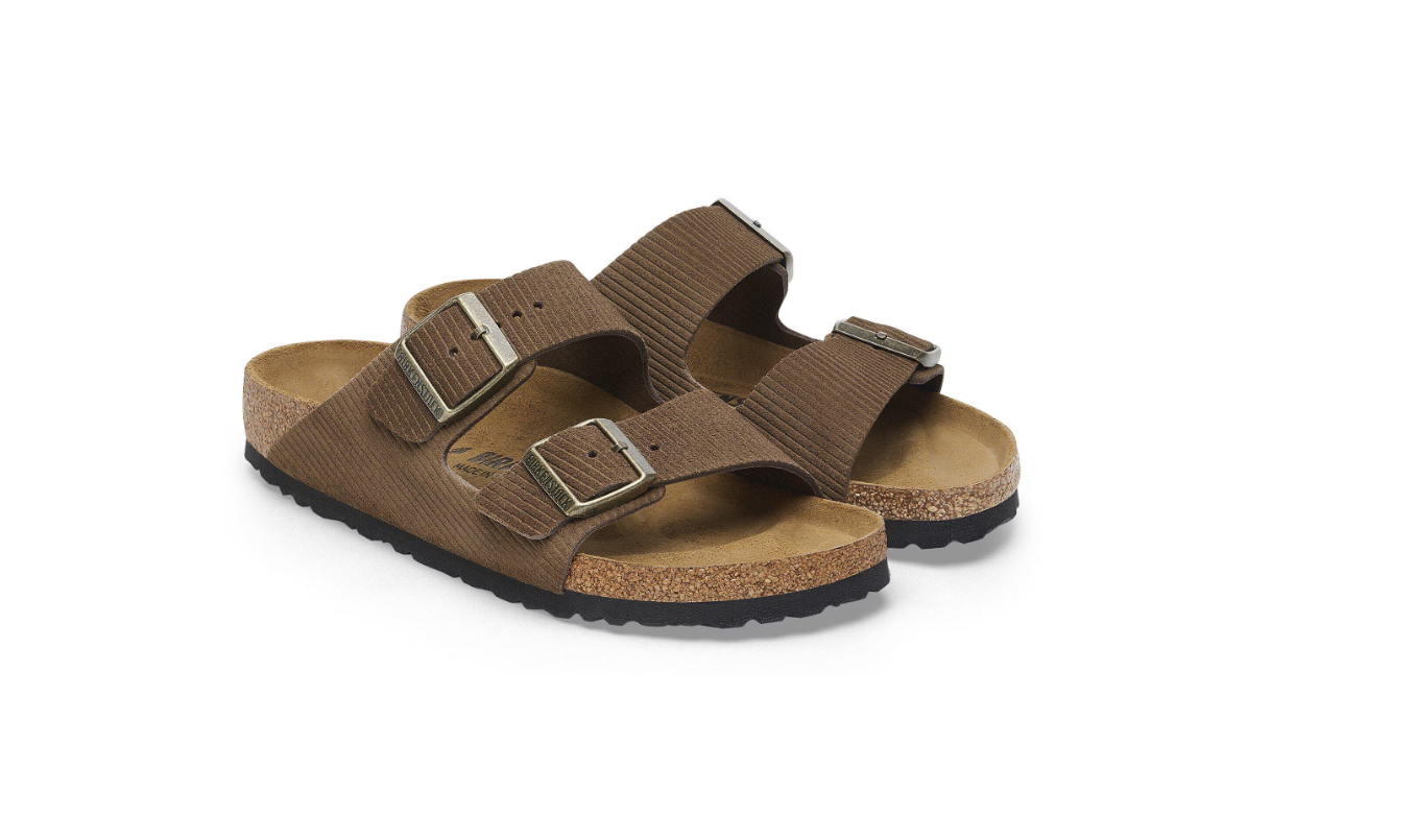 Birkenstock Arizona Suede Leather Embossed Corduroy Dark Tea