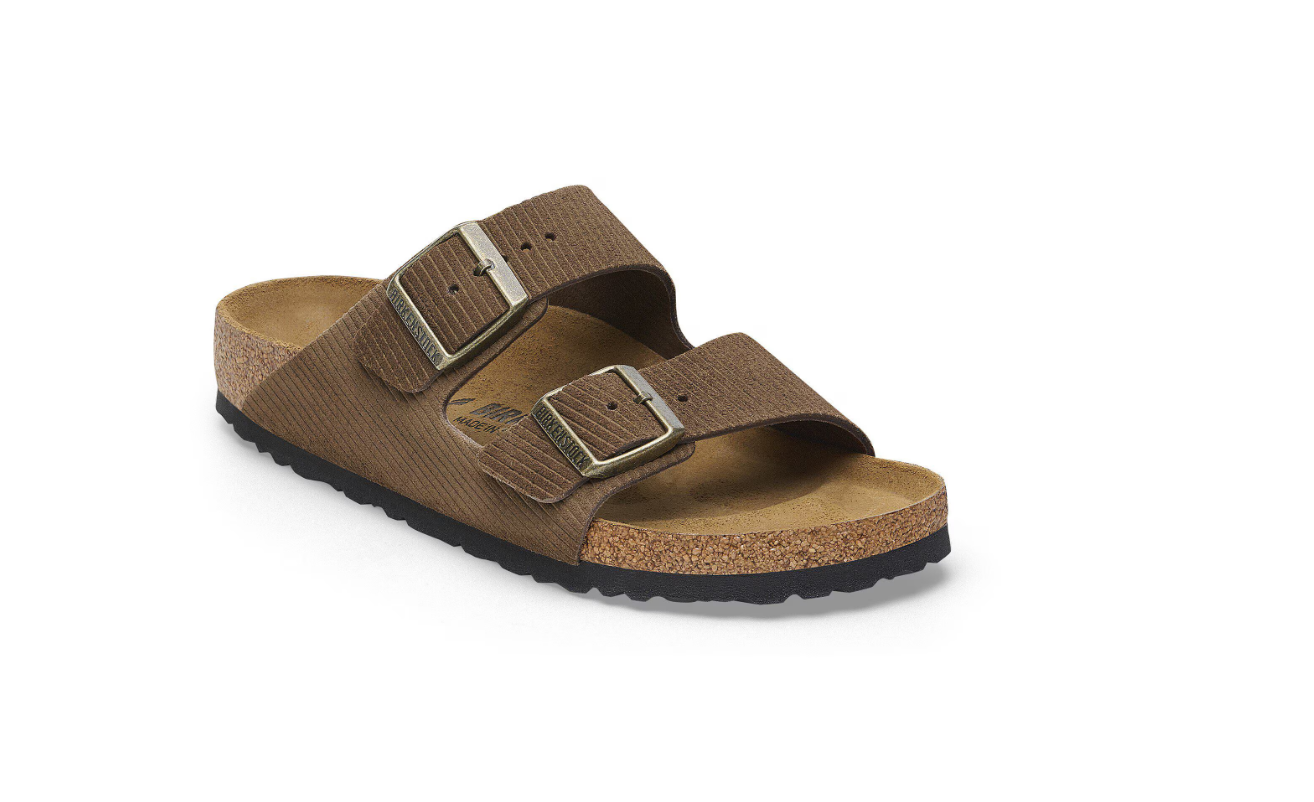 Birkenstock Arizona Suede Leather Embossed Corduroy Dark Tea