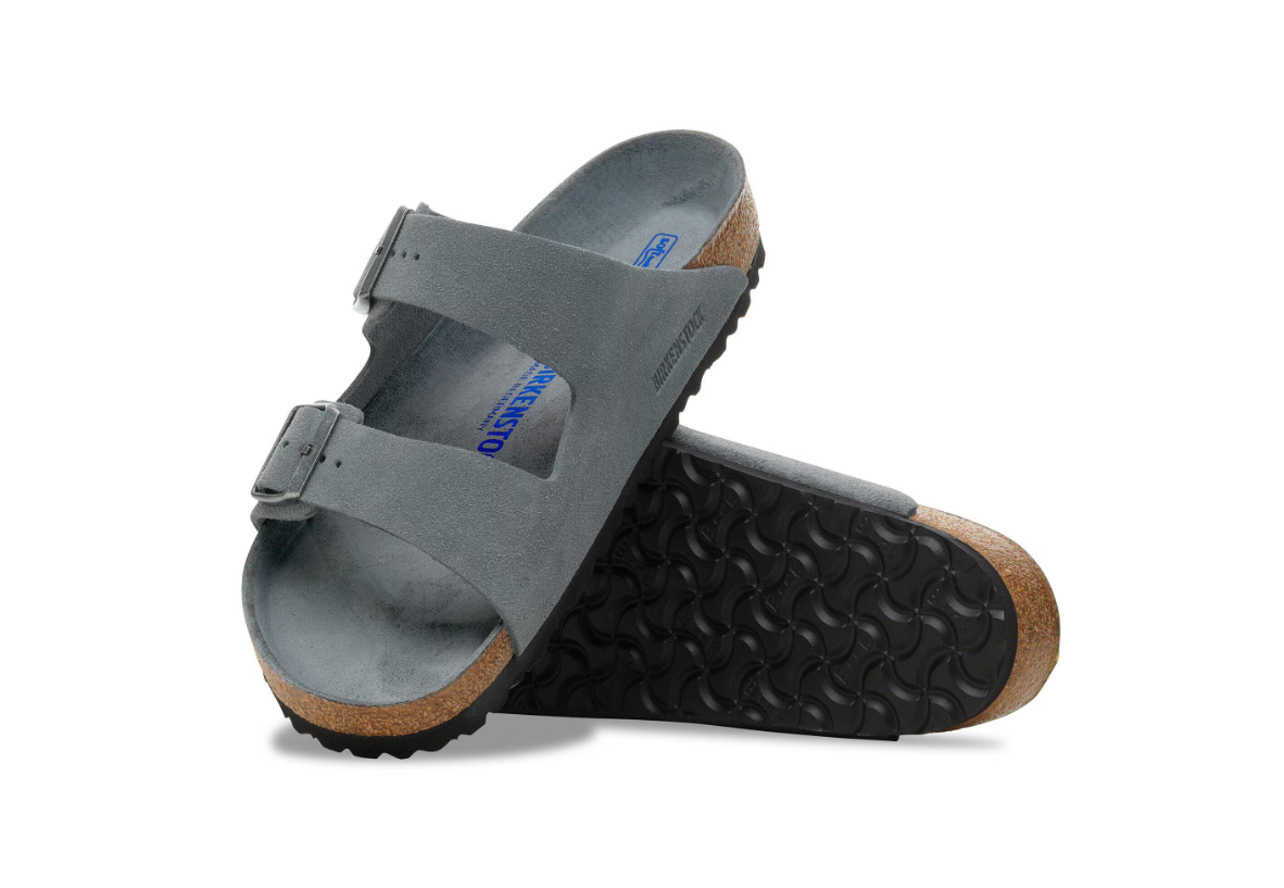 Birkenstock Arizona Soft Footbed Suede Leather Basalt Gray Tonal
