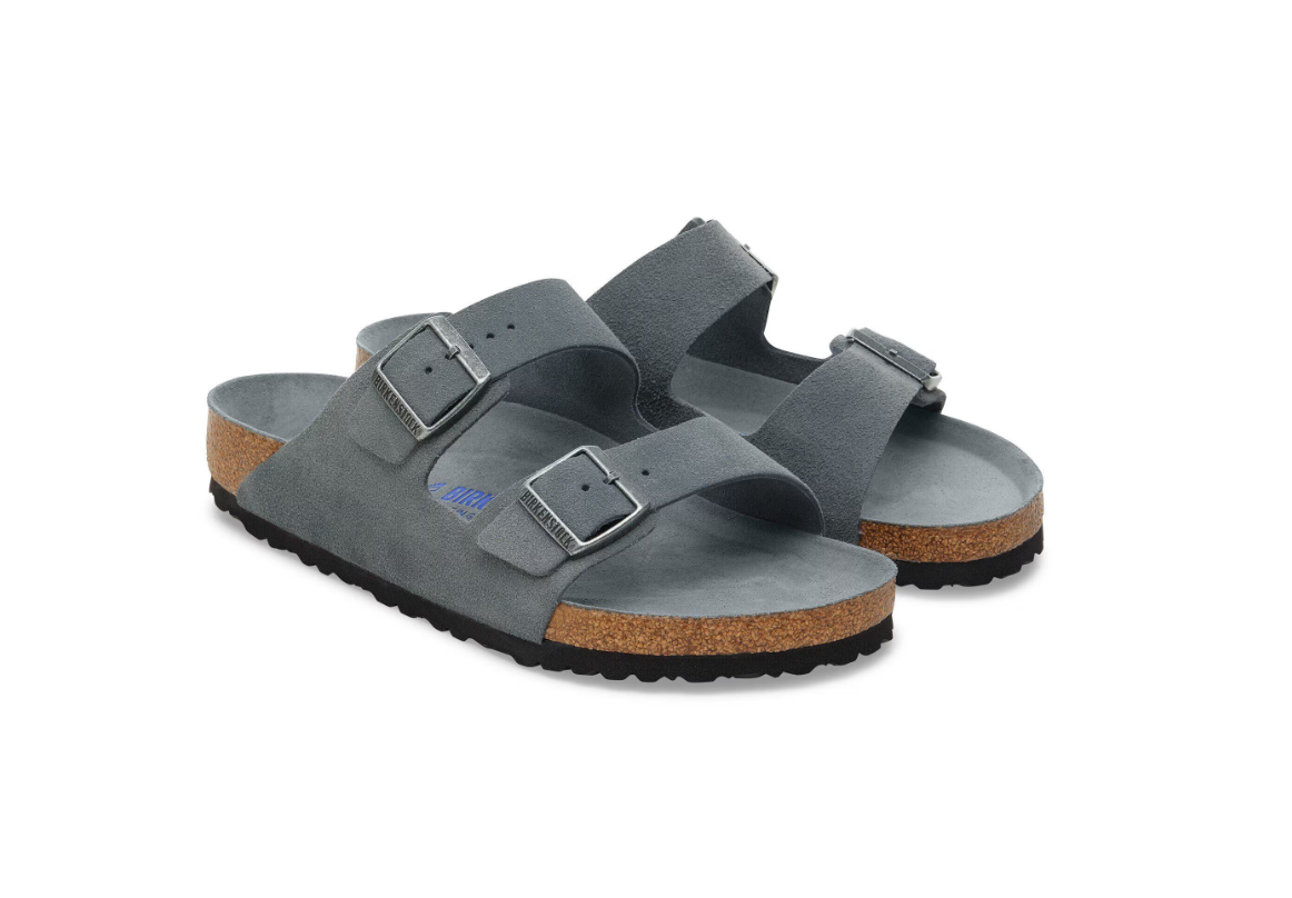 Birkenstock Arizona Soft Footbed Suede Leather Basalt Gray Tonal