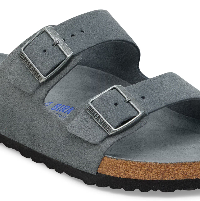 Birkenstock Arizona Soft Footbed Suede Leather Basalt Gray Tonal