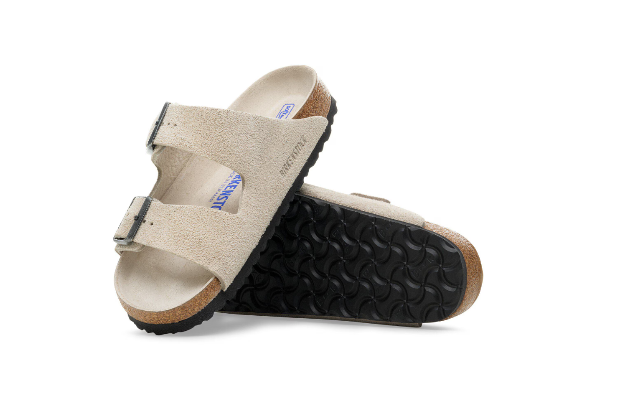 Birkenstock Arizona Soft Footbed Suede Leather Oyster Tonal