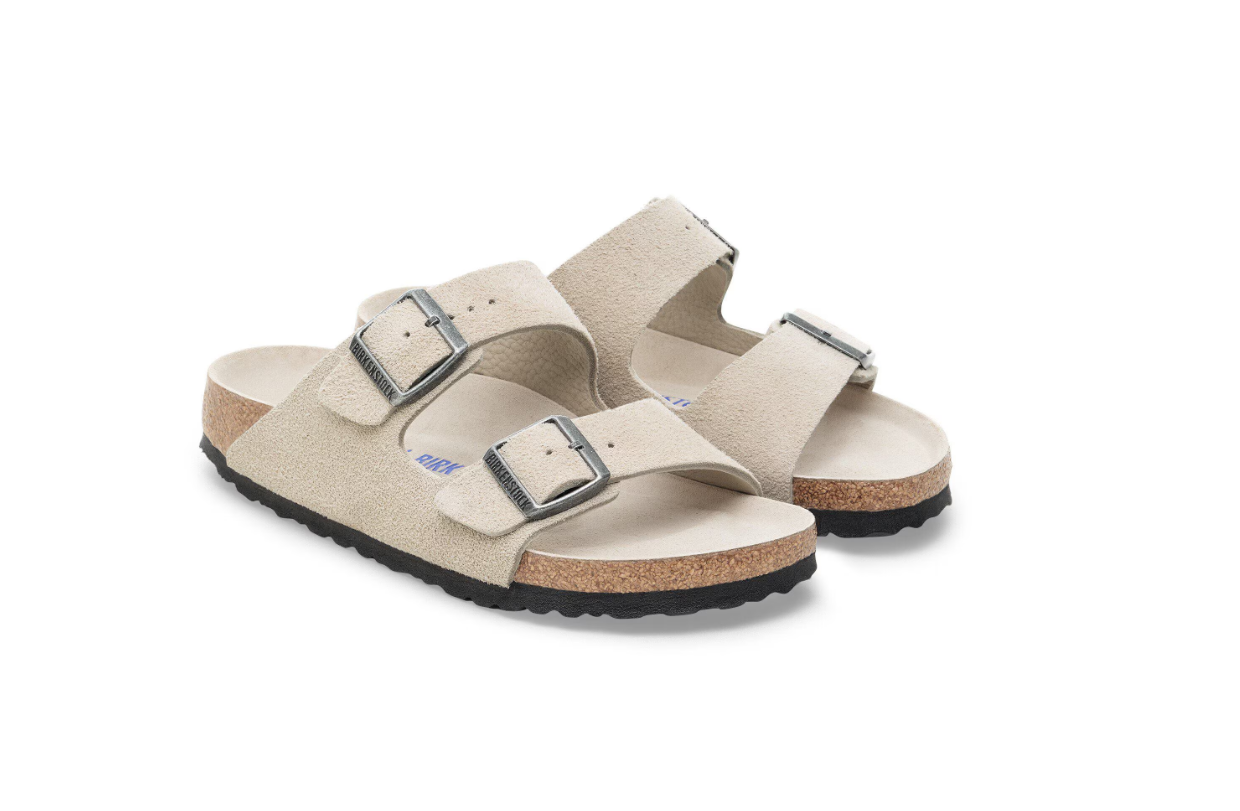 Birkenstock Arizona Soft Footbed Suede Leather Oyster Tonal