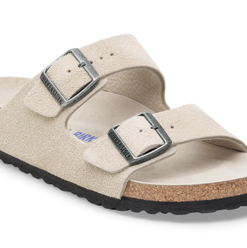 Birkenstock Arizona Soft Footbed Suede Leather Oyster Tonal