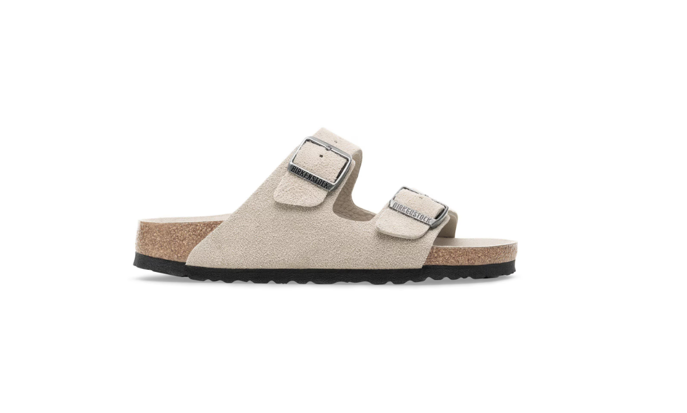 Birkenstock Arizona Soft Footbed Suede Leather Oyster Tonal
