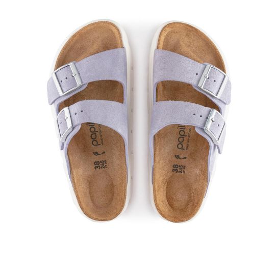 Birkenstock Arizona Chunky Suede Leather Purple Fog Platform Sandals