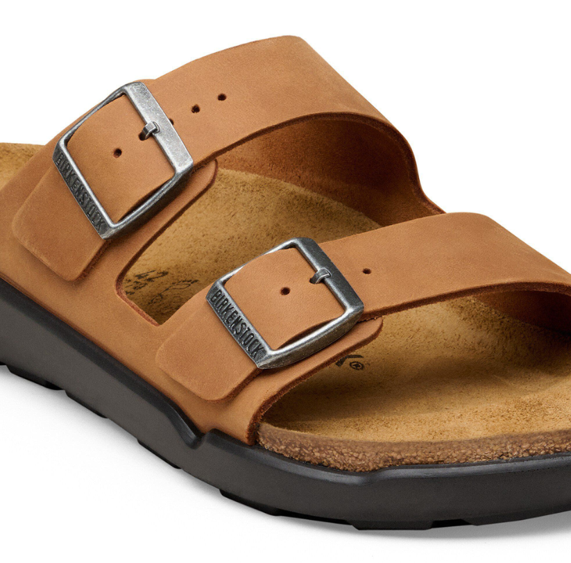 Birkenstock Arizona Crosstown Waxy Leather Cognac Sandals