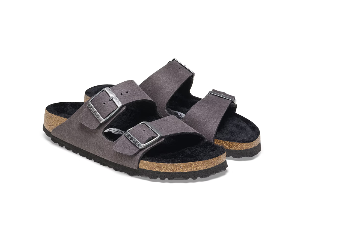 Birkenstock Arizona Shearling Synthetics Desert Dust Black