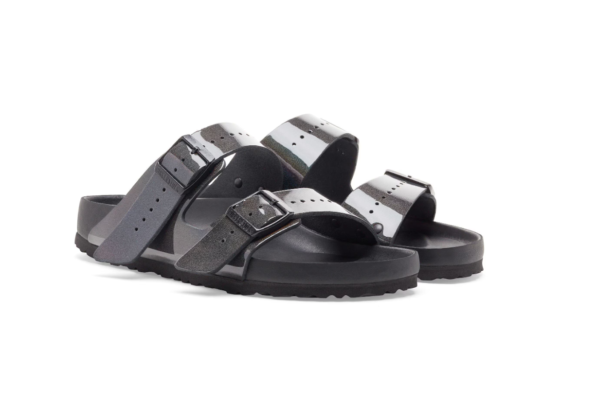 Birkenstock Arizona Rick Owens EXTRO Rivets Natural Leather Black Iridescent