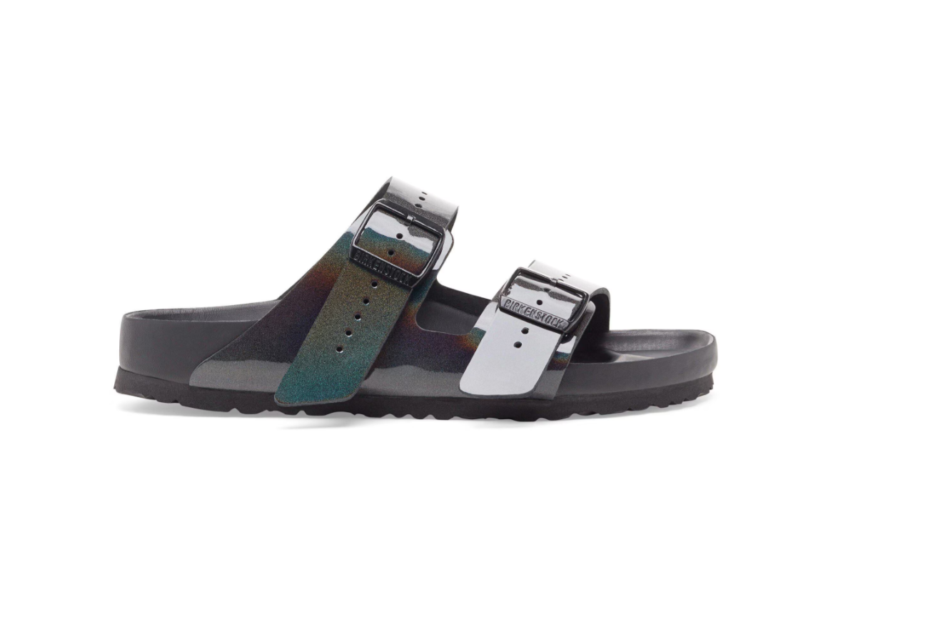 Birkenstock Arizona Rick Owens EXTRO Rivets Natural Leather Black Iridescent